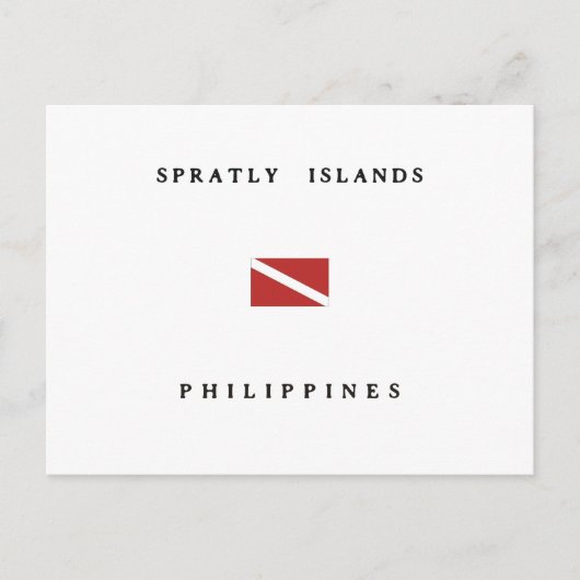 Carte Postale Drapeau de plongée Spratley Islands Philippines (Devant)
