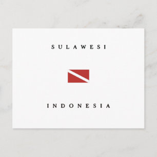 Carte Postale Drapeau de plongée Sulawesi Indonésie
