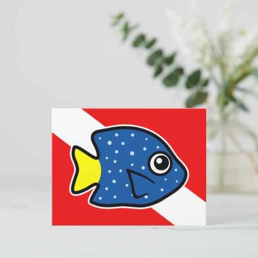 Carte Postale Drapeau de plongée Yellowtail Damselfish Drapeau (Debout devant)