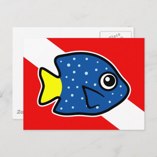 Carte Postale Drapeau de plongée Yellowtail Damselfish Drapeau (Devant / Derrière)