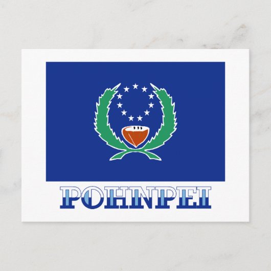 Carte Postale Drapeau de Pohnpei, avec le nom (Devant)