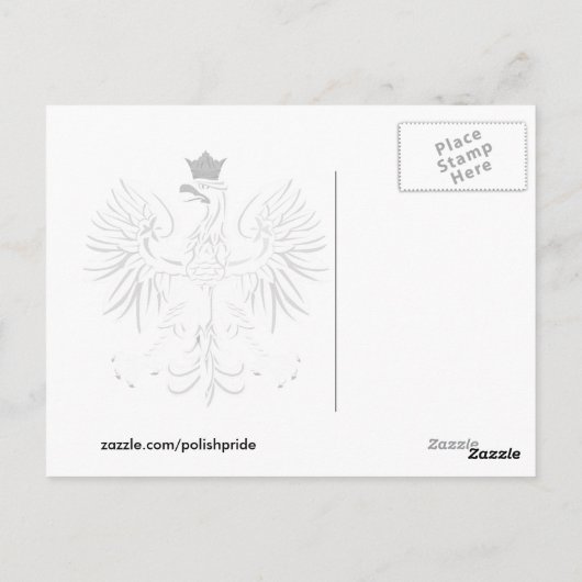 Carte Postale Drapeau de Pologne Aigle blanc Polska (Dos)