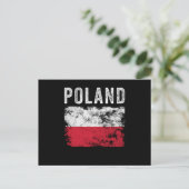 Carte Postale Drapeau de Pologne en état de détresse - Drapeau p (Debout devant)
