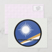 Carte Postale Drapeau de qualité Roundel des Îles Marshall (Devant / Derrière)