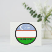 Carte Postale Drapeau de qualité Roundel Ouzbékistan (Debout devant)