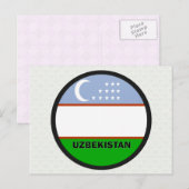 Carte Postale Drapeau de qualité Roundel Ouzbékistan (Devant / Derrière)