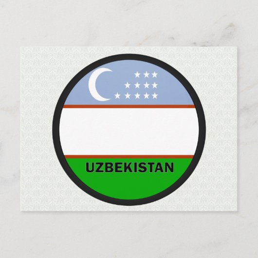 Carte Postale Drapeau de qualité Roundel Ouzbékistan (Devant)