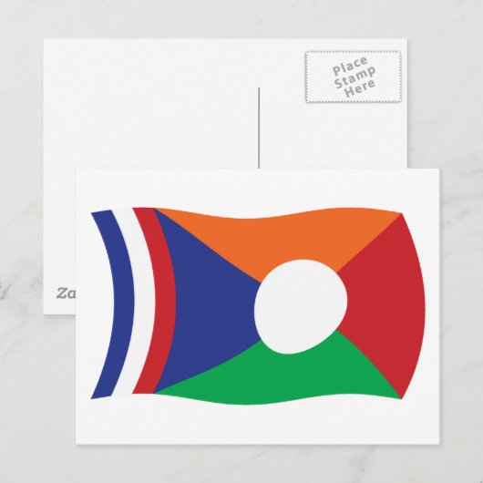 Carte postale Drapeau de réunion (Devant / Derrière)