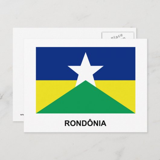 Carte Postale Drapeau de Rondônia, Brésil (Devant / Derrière)
