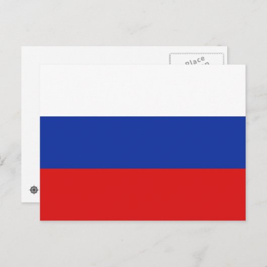 Carte postale drapeau de Russie (Devant / Derrière)