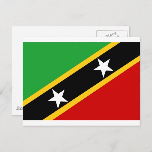 Carte Postale Drapeau de Saint-Kitts-et-Nevis (Devant / Derrière)