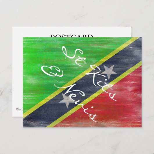 Carte Postale Drapeau de Saint Kitts & Nevis (Devant / Derrière)