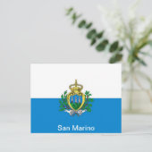 Carte Postale drapeau de Saint-Marin (Debout devant)