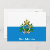 Carte Postale drapeau de Saint-Marin (Devant / Derrière)