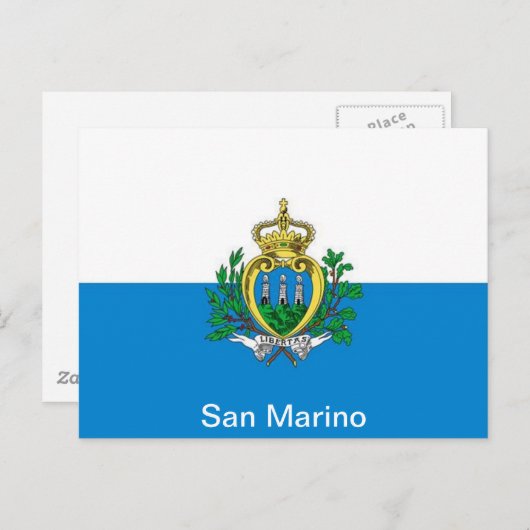 Carte Postale drapeau de Saint-Marin (Devant / Derrière)
