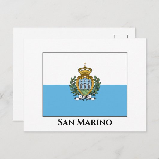Carte Postale Drapeau de Saint-Marin (Devant / Derrière)