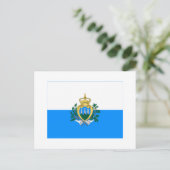 Carte Postale Drapeau de Saint-Marin (Debout devant)