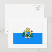 Carte Postale Drapeau de Saint-Marin (Devant / Derrière)