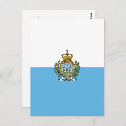 Carte Postale Drapeau de Saint-Marin (Devant / Derrière)