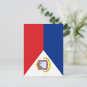 Carte Postale drapeau de Saint-Martin (Debout devant)