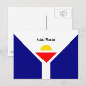Carte Postale Drapeau de Saint-Martin (Devant / Derrière)