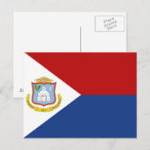 Carte Postale Drapeau de Saint-Martin (Devant / Derrière)