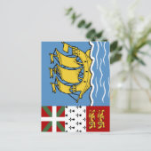 Carte Postale Drapeau de Saint-Pierre-et-Miquelon (Debout devant)