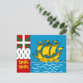 Carte Postale Drapeau de Saint-Pierre-et-Miquelon (Debout devant)