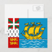 Carte Postale Drapeau de Saint-Pierre-et-Miquelon (Devant / Derrière)
