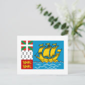 Carte Postale Drapeau de Saint-Pierre-et-Miquelon (Debout devant)