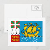 Carte Postale Drapeau de Saint-Pierre-et-Miquelon (Devant / Derrière)