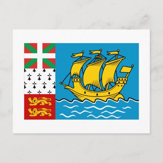 Carte Postale Drapeau de Saint-Pierre-et-Miquelon (Devant)