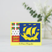 Carte Postale Drapeau de Saint-Pierre-Miquelon (Debout devant)