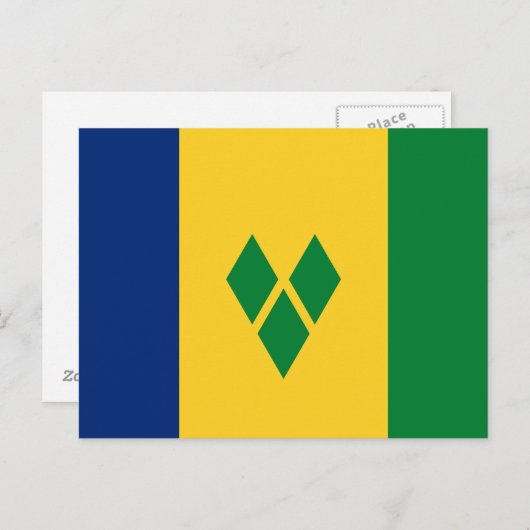 Carte Postale Drapeau de Saint-Vincent (Devant / Derrière)