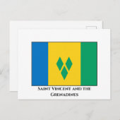 Carte Postale Drapeau de Saint-Vincent-et-les Grenadines (Devant / Derrière)