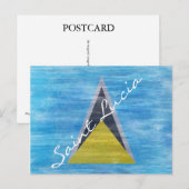 Carte Postale Drapeau de Sainte-Lucie (Devant / Derrière)
