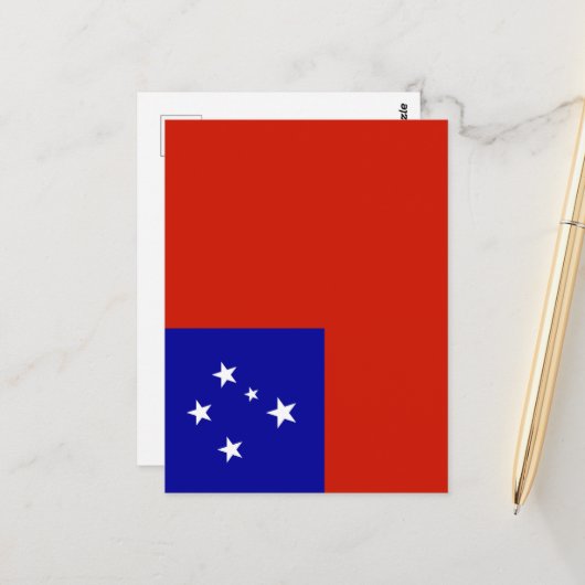 Carte Postale Drapeau de Samoa (Devant/Arrière en situation)