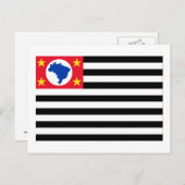 Carte Postale Drapeau de São Paulo, Brésil (Devant / Derrière)