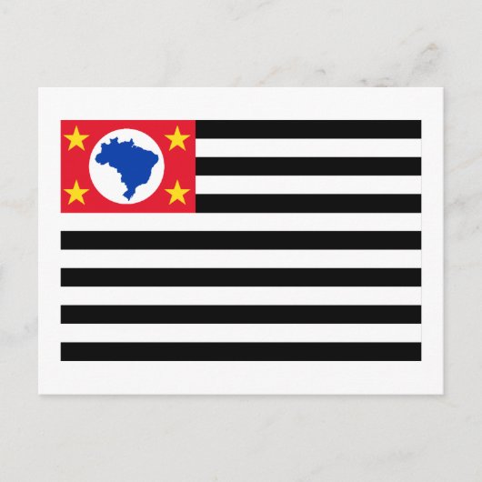 Carte Postale Drapeau de São Paulo, Brésil (Devant)