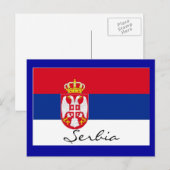 Carte postale drapeau de Serbie (Devant / Derrière)