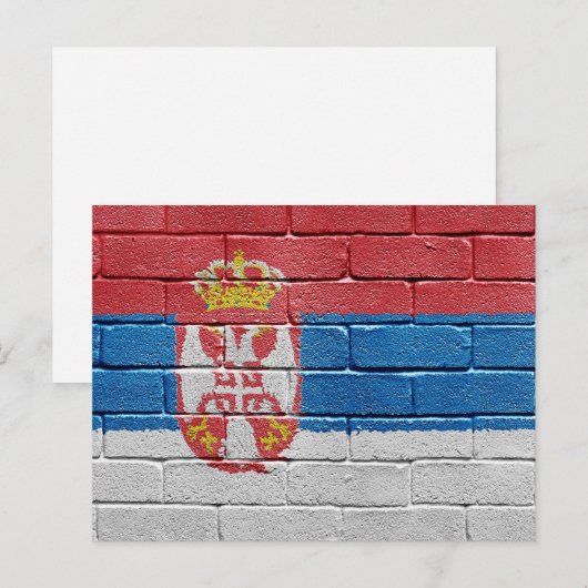 Carte Postale Drapeau de Serbie (Devant / Derrière)