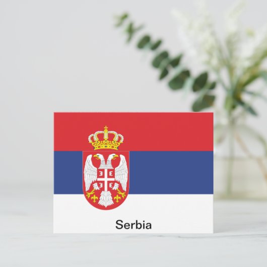 Carte Postale Drapeau de Serbie (Debout devant)