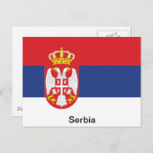 Carte Postale Drapeau de Serbie (Devant / Derrière)