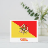 Carte Postale Drapeau de Sicilia avec le nom (Debout devant)