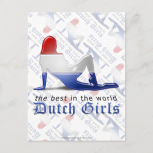 Carte Postale Drapeau de silhouette fillette hollandaise