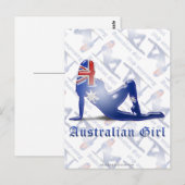 Carte Postale Drapeau de silhouette pour fille australienne (Devant / Derrière)