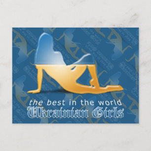 Carte Postale Drapeau de silhouette pour fille ukrainienne