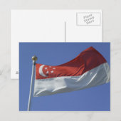 Carte Postale Drapeau de Singapour (Devant / Derrière)