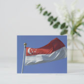 Carte Postale Drapeau de Singapour (Debout devant)
