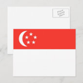 Carte Postale Drapeau de Singapour (Devant / Derrière)